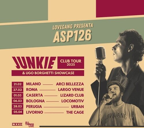 ASP126: le date del suo "JUNKIE CLUB TOUR 2025"