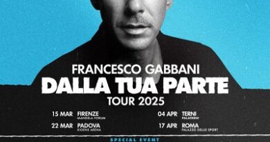 Francesco Gabbani nuove date 2025 palasport e Arena Verona