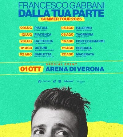 FRANCESCO GABBANI le date del tour estivo 2025 calendario