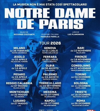 NOTRE DAME DE PARIS in Italia febbraio 2026